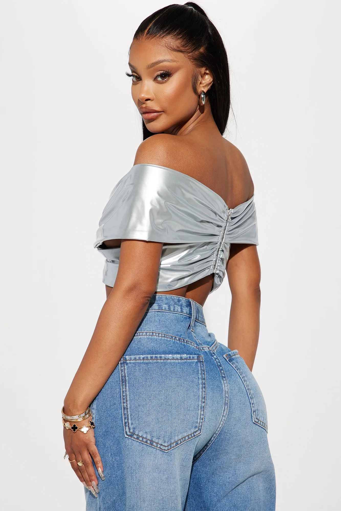 Always Bold Latex Top - Silver