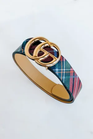 Always Noticed Plaid Faux Leather Belt (Plaid)