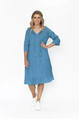 Amber Midi Dress - Rich Blue