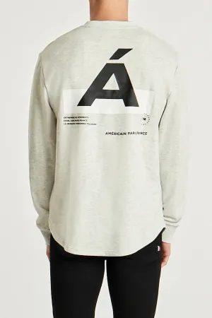 AMERICAIN Mens Atomique Dual Curved Hem Sweater Snow Marle