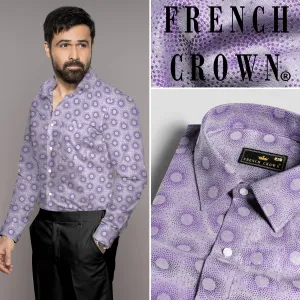 Amethyst Lavender and Plum Purple Jacquard Textured Premium Giza Cotton Shirt