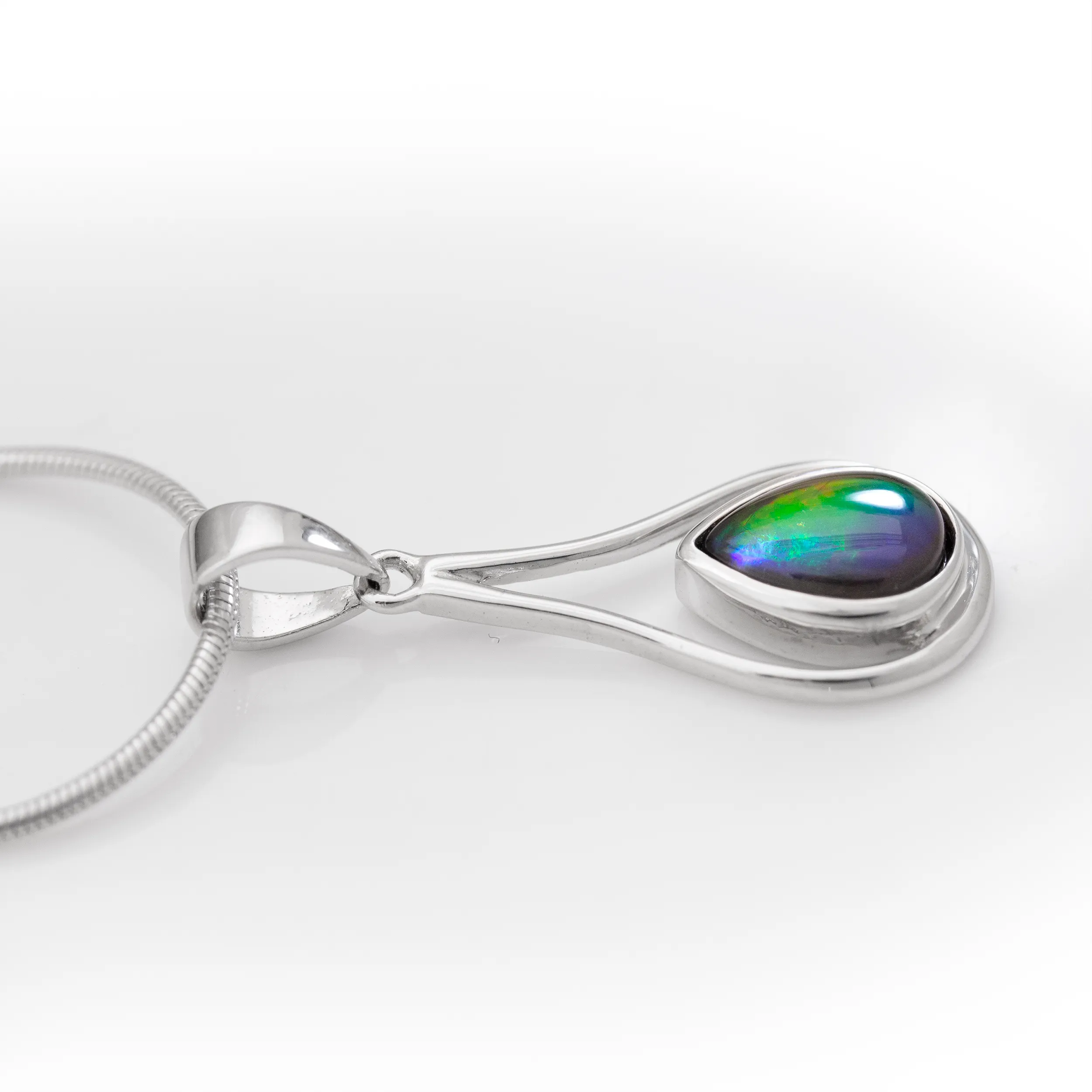 Ammolite Pendant Sterling Silver NAOMI Teardrop Pendant