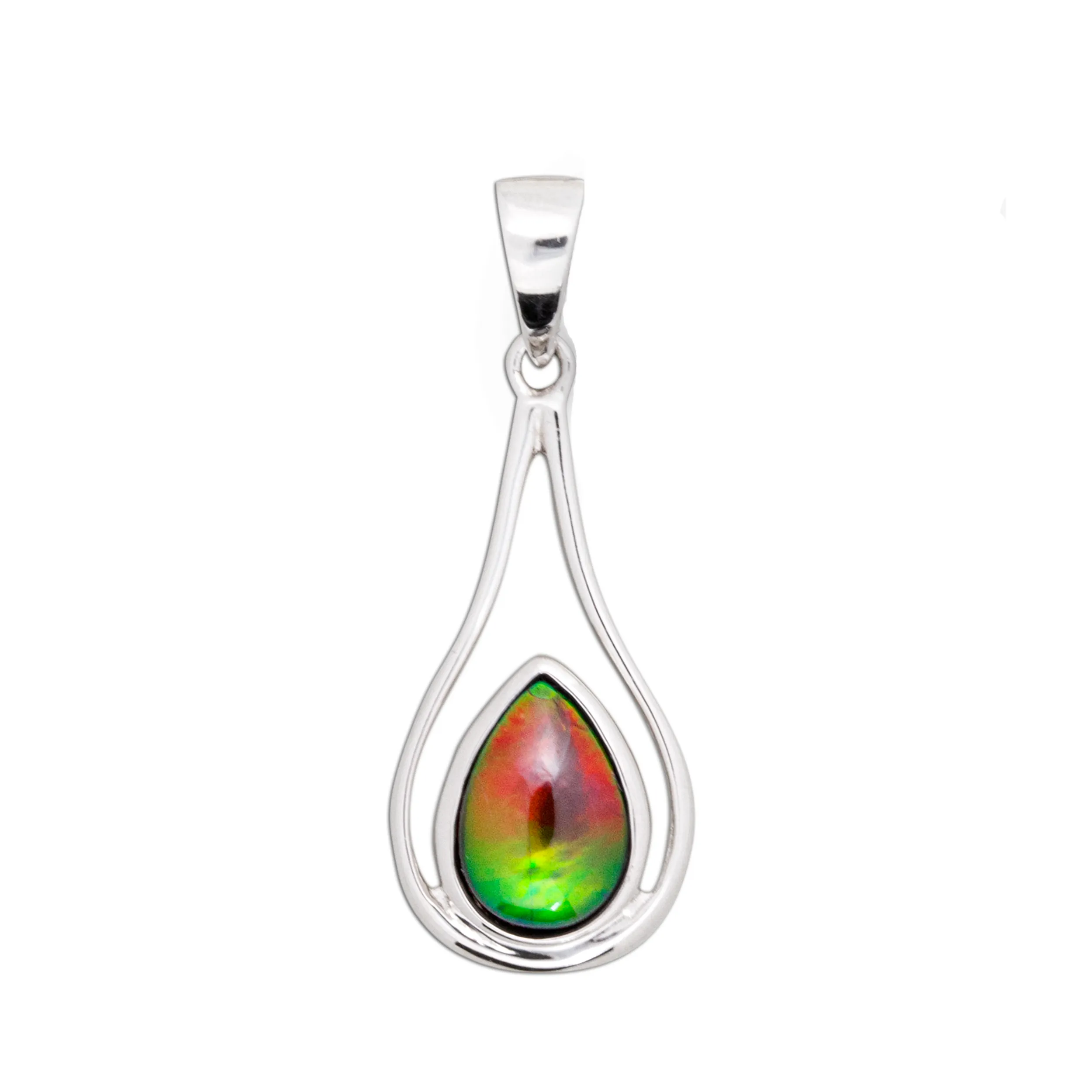 Ammolite Pendant Sterling Silver NAOMI Teardrop Pendant