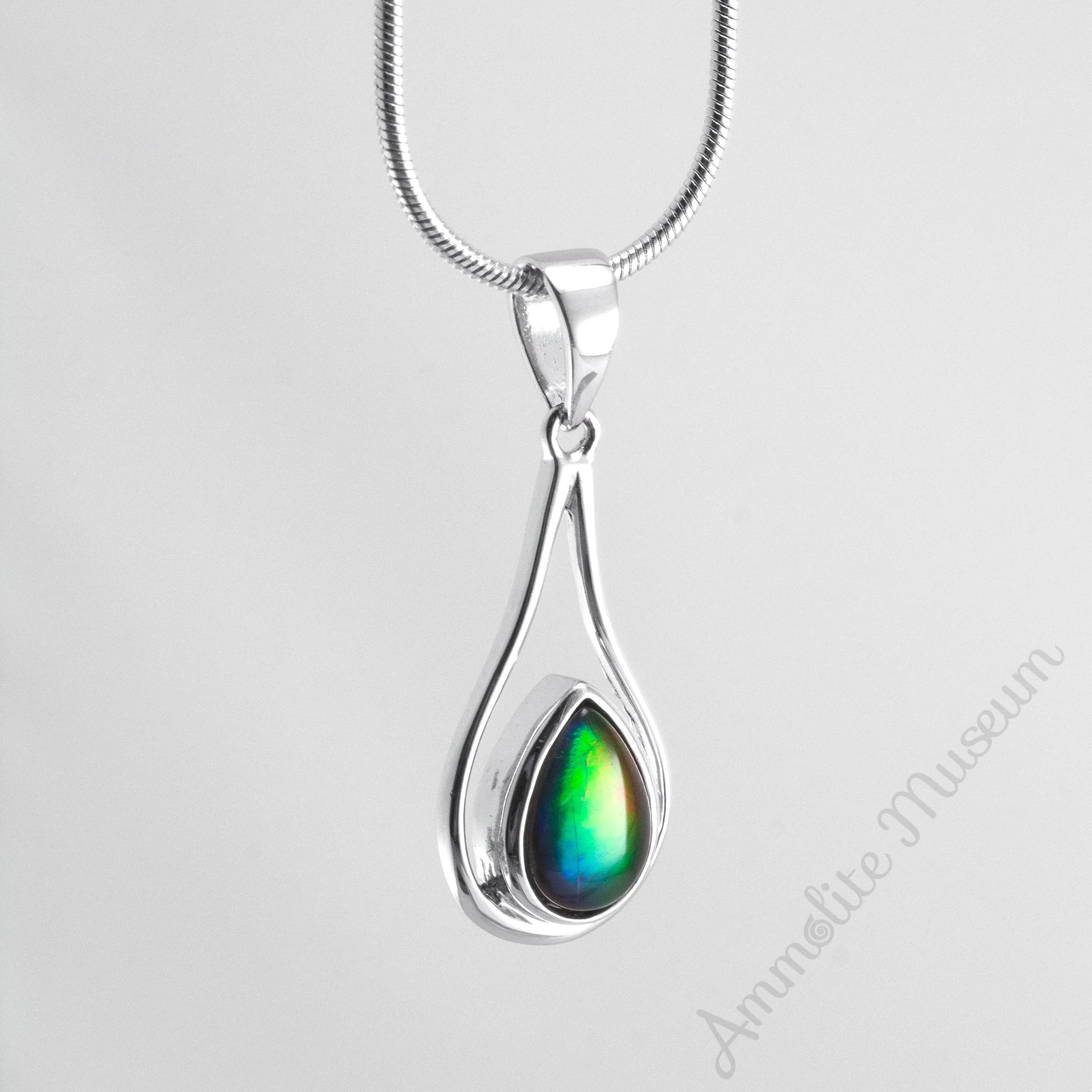 Ammolite Pendant Sterling Silver NAOMI Teardrop Pendant