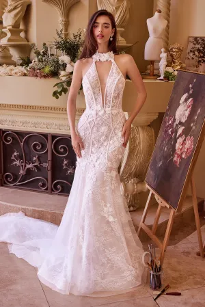 ANDREA & LEO WL019 Lace Halter Neck Mermaid Wedding Dress