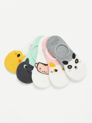Animal Print Invisible Socks 5pairs