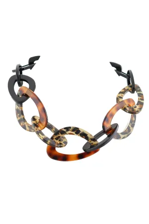 Animal Print Short Acrylic Statement Alisha D Necklace