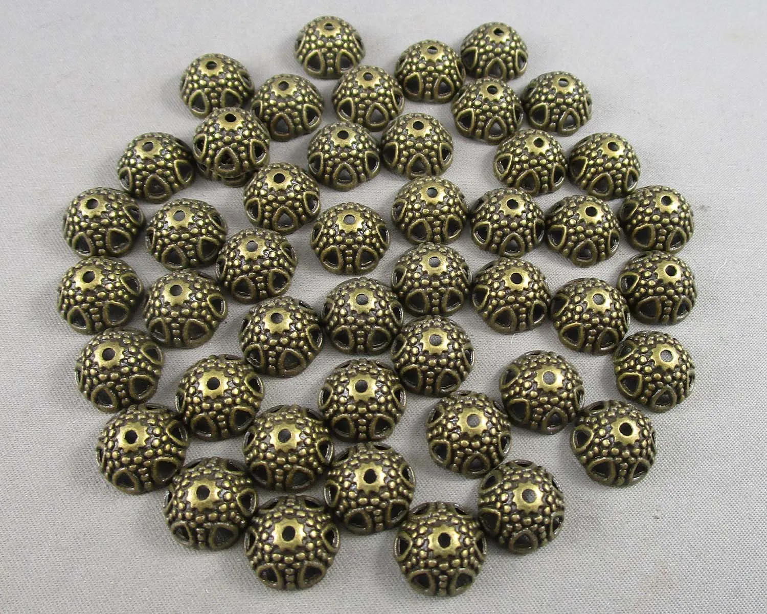 Antique Bronze Bead Caps 7x12mm 45pcs C064