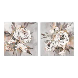 Antique Rose, Warm Tones, Style A & B, Set of 2 , By Nina Blue