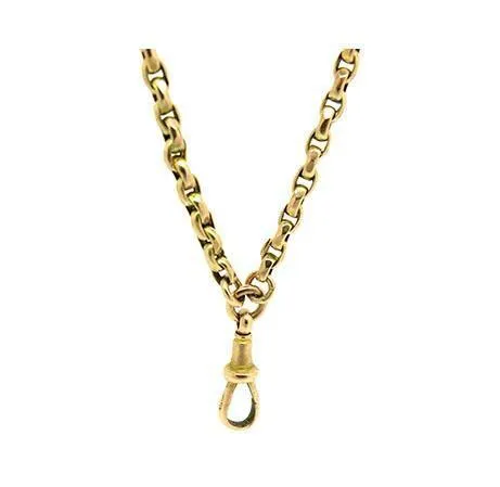 Antique Victorian Faceted Belcher 9ct Gold Extra Long guard Muff Chain Necklace