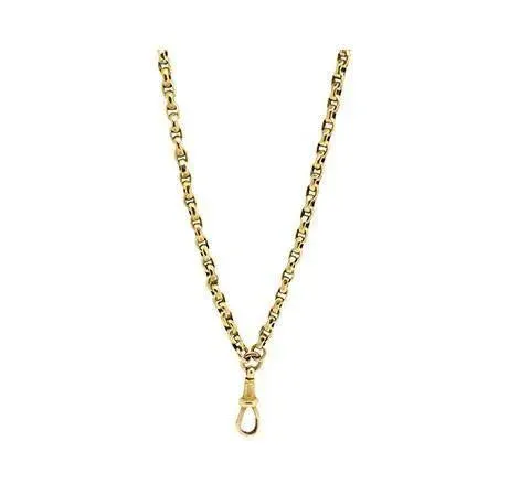 Antique Victorian Faceted Belcher 9ct Gold Extra Long guard Muff Chain Necklace