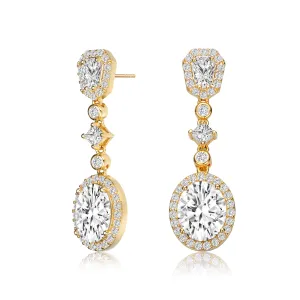 Antoinette Golden Long Drop Earrings