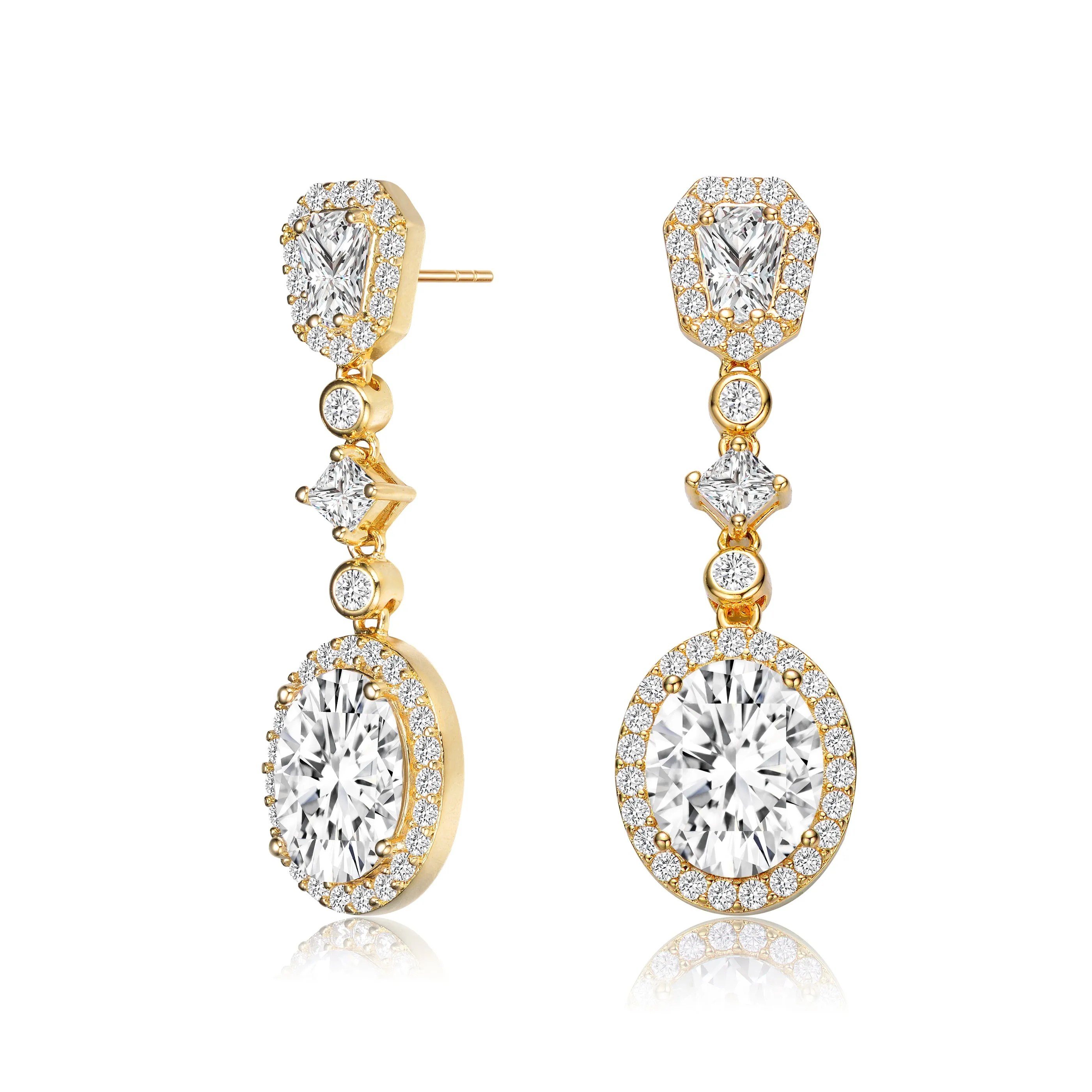 Antoinette Golden Long Drop Earrings