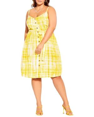 Ara Yellow Tie Dye Picnic Dress | Yellow / White