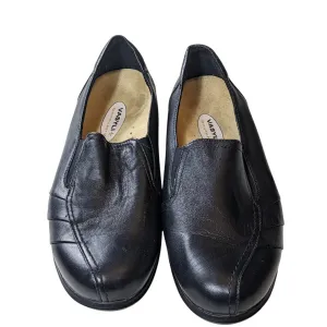 Aravon Shoes Womens Size 10 2E Black Leather Slip On Loafers Comfort WEF13BK