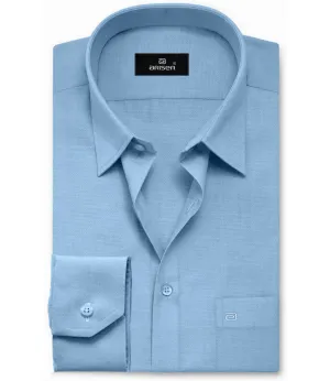 ARISER Uber Crystal Blue Cotton Rich Blend Solid Formal Slim Fit Full Sleeve Shirt for Men (Pack of 1) - UB90801