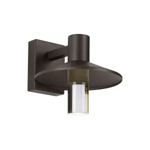 Ash 10 In. LED Hi-Output Outdoor Wall Sconce 1114 Lumens 3000K Button Photocontrol Surge Protection Bronze Finish Clear Cylinder