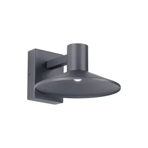 Ash 10 In. LED Lo-Output Outdoor Wall Sconce 381 Lumens 2700K Button Photocontrol Surge Protection Gray Finish Clear Lens