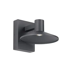 Ash 8 In. LED Lo-Output Outdoor Wall Sconce 300 Lumens 3000K Gray Finish Clear Lens