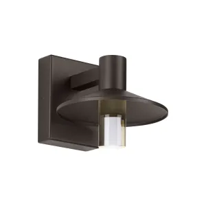 Ash 8 In. LED Lo-Output Outdoor Wall Sconce 515 Lumens 2700K Button Photocontrol Surge Protection Bronze Finish Clear Cylinder