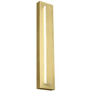Aspen 26 In. LED Outdoor Wall Sconce with in-line Fuse Natural Brass Finish