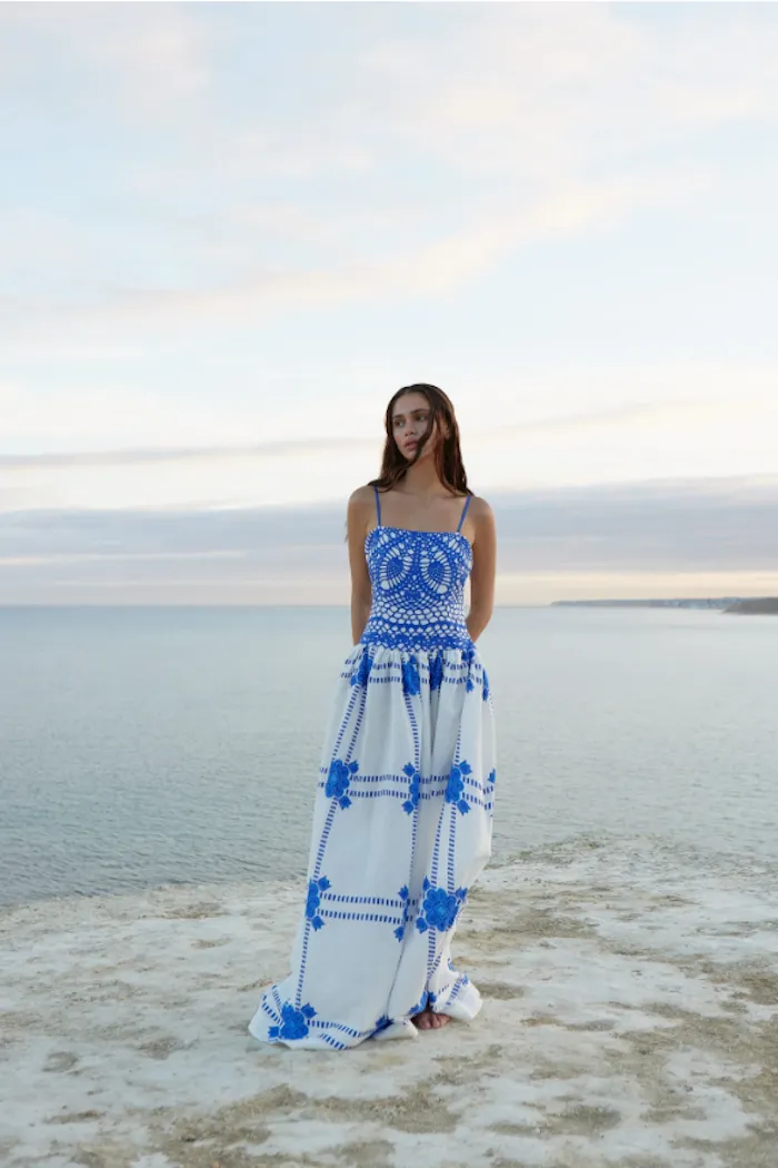 ASTON STUDIO CORDELIA DRESS - MEDITERRANEAN/FOAM