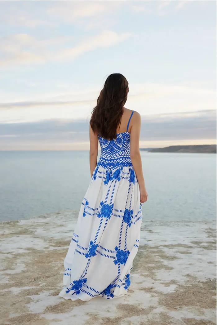 ASTON STUDIO CORDELIA DRESS - MEDITERRANEAN/FOAM