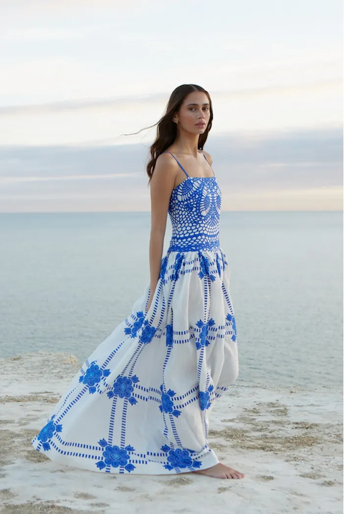 ASTON STUDIO CORDELIA DRESS - MEDITERRANEAN/FOAM