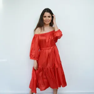 Ausus - Spritz Orange Midaxi Dress