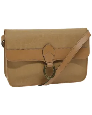 Authentic Beige Trotter Canvas Shoulder Bag by Christian Dior