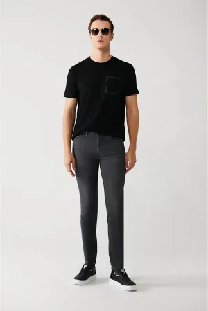 Avva Men's Anthracite Trousers Jeans