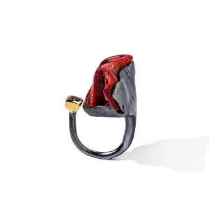 Aylin Red Coral and Pink Tourmaline Ring