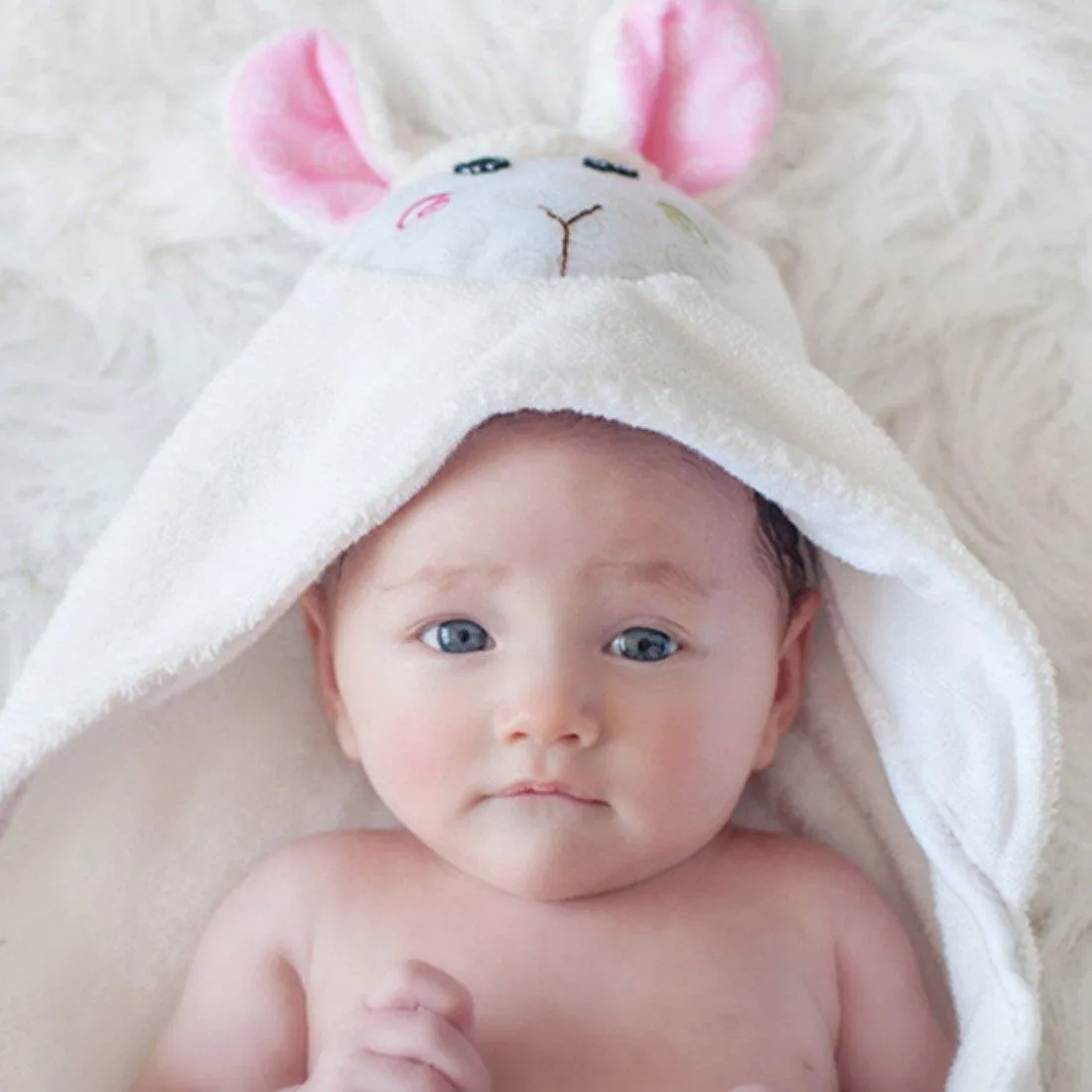 Baby Bath Hooded Towel - Lola the Lamb