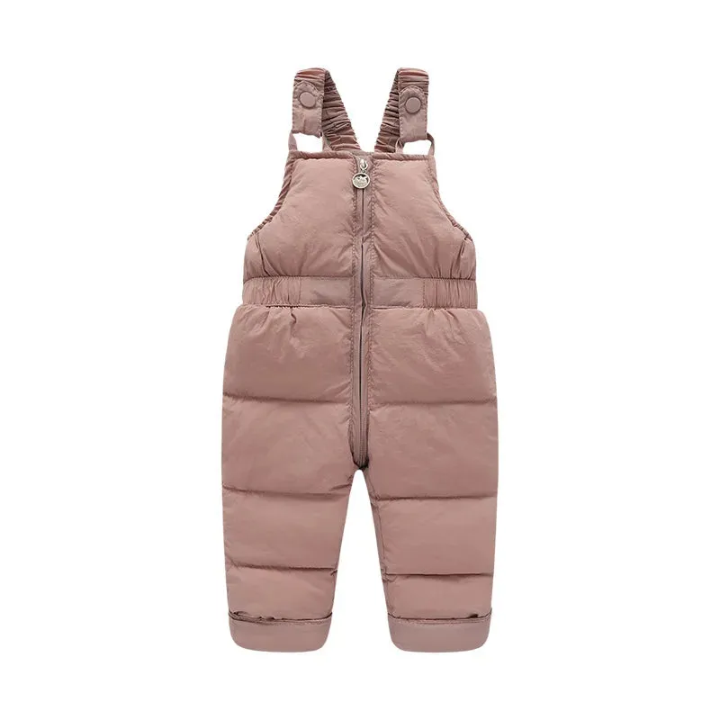 Baby Boys Overalls Winter Down Solid Ski Pants
