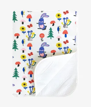 Baby Rubber Sheet - Purple Rabbit Print