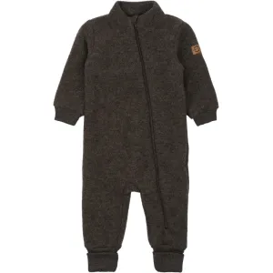 Baby Wool Suit (Rib Cuffs) - Dark Brown Melange