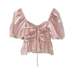 babydoll top with sweetheart neckline