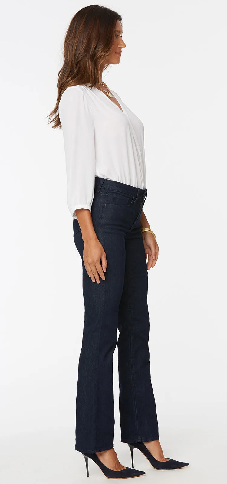 Barbara Bootcut Jeans Donkerblauw Premium Denim (Petite) | Rinse