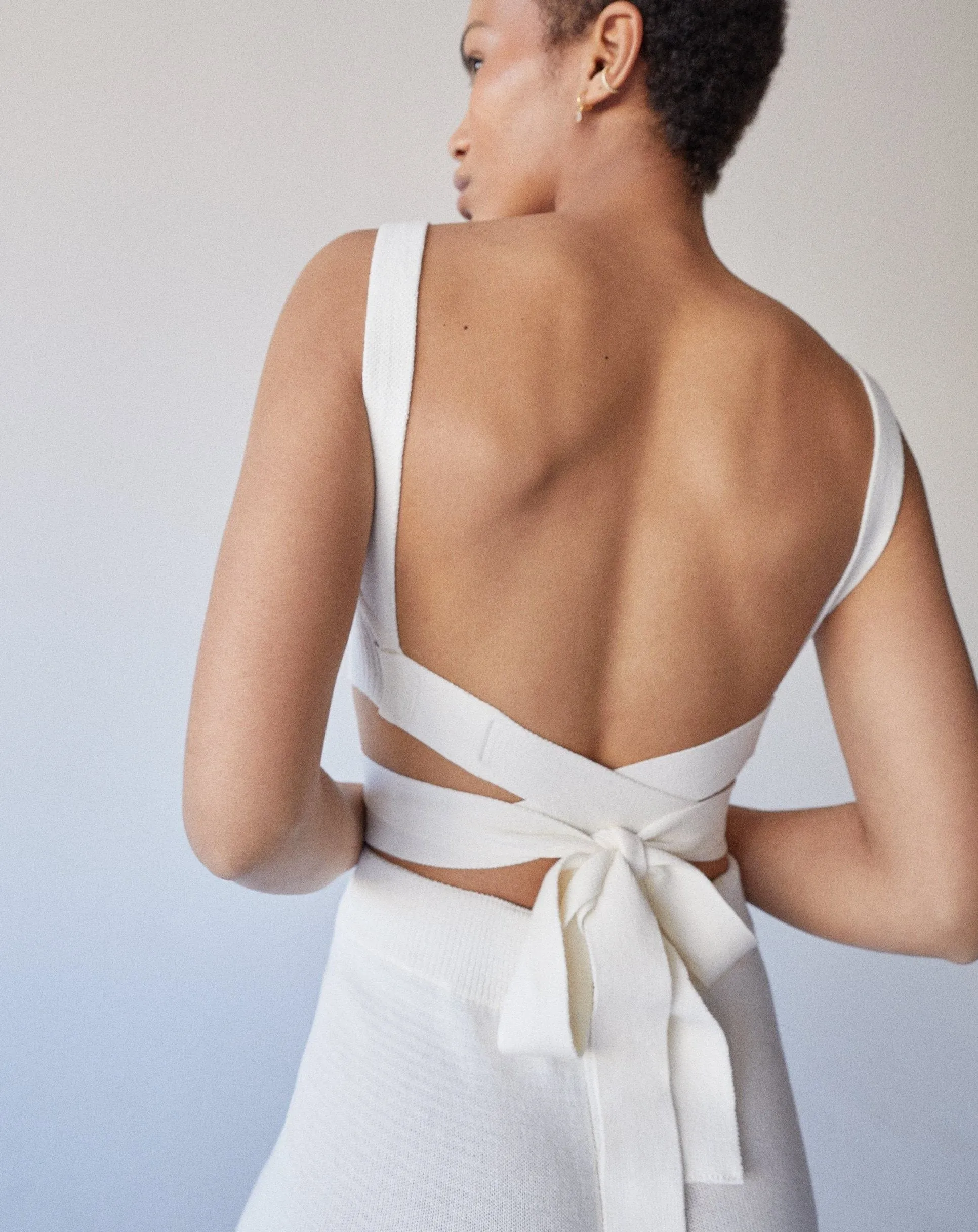 Bare Bra Knit Top Cream