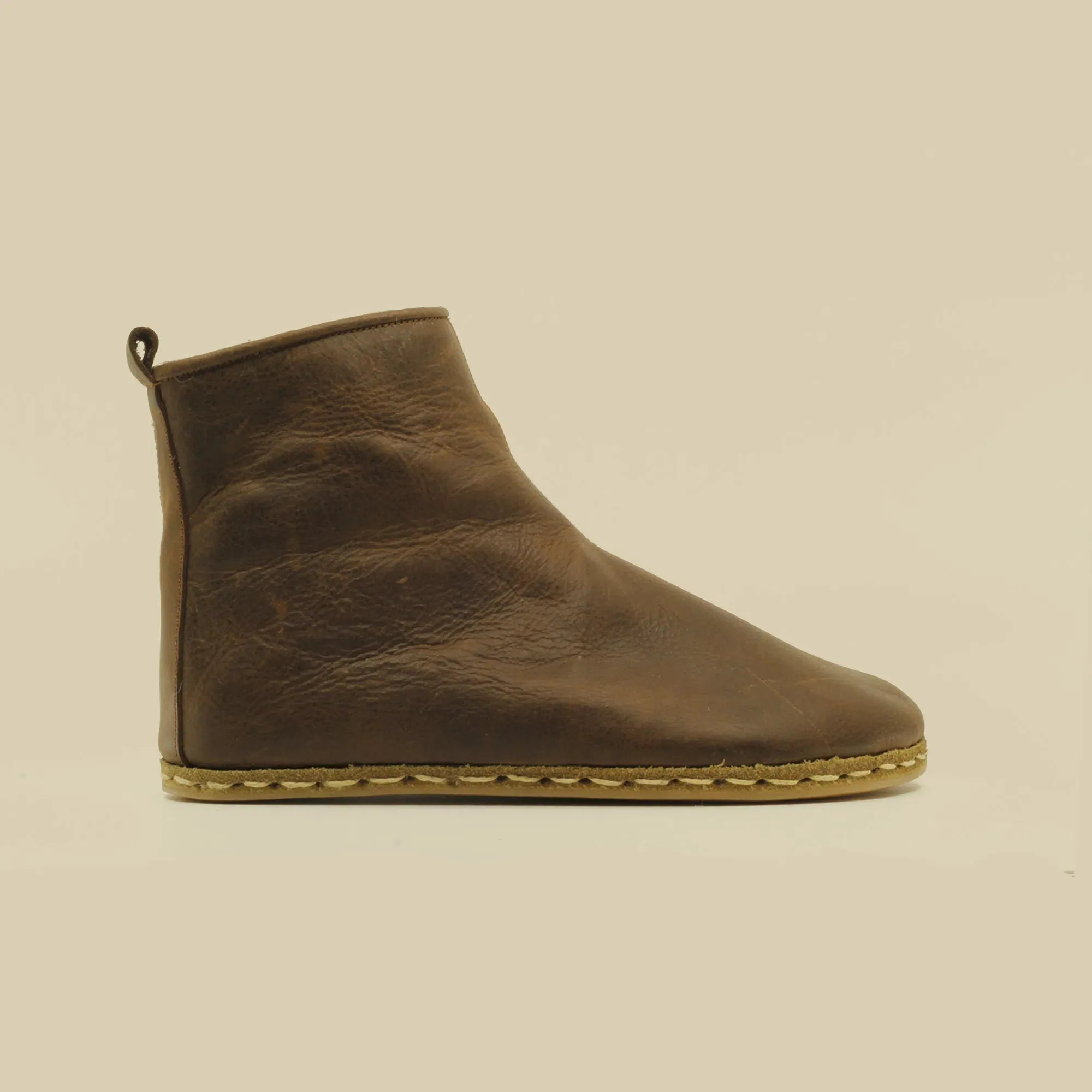 Barefoot Boots for Men with Zipper Crazy Classic Brown