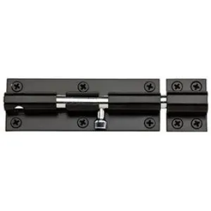 Barrel Bolt, Black, 6-In.