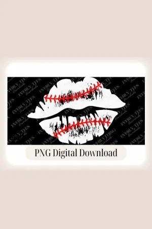 Baseball Lips Design PNG Download