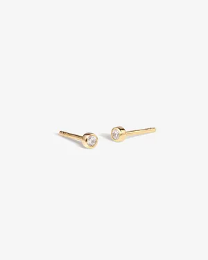 Basic Bezel Stud Earrings