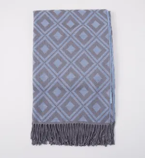 Battisti Diamond Jacquard Wool Throw Blanket