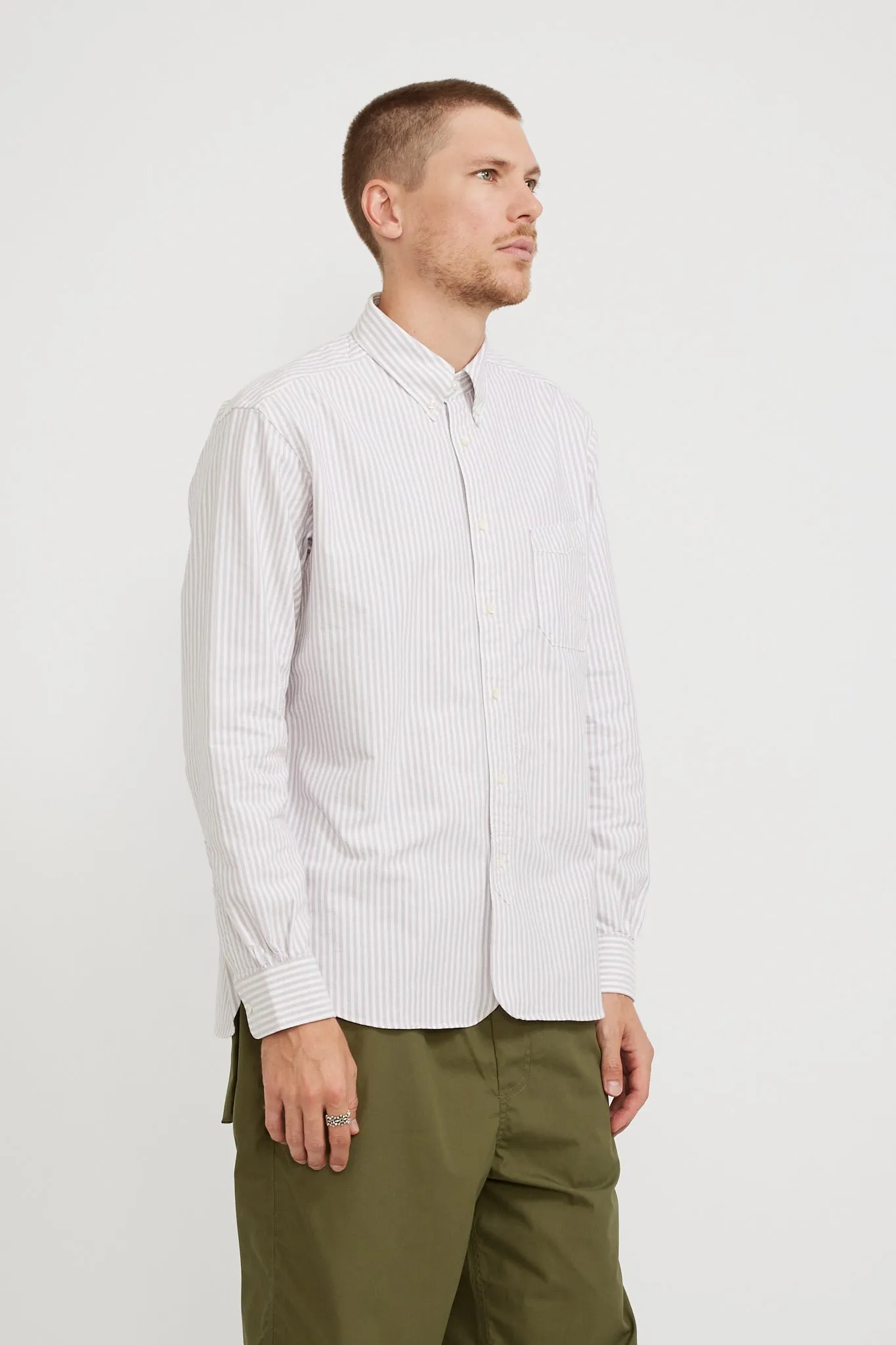 B.D. Regular Shirt Purple Stripe Oxford