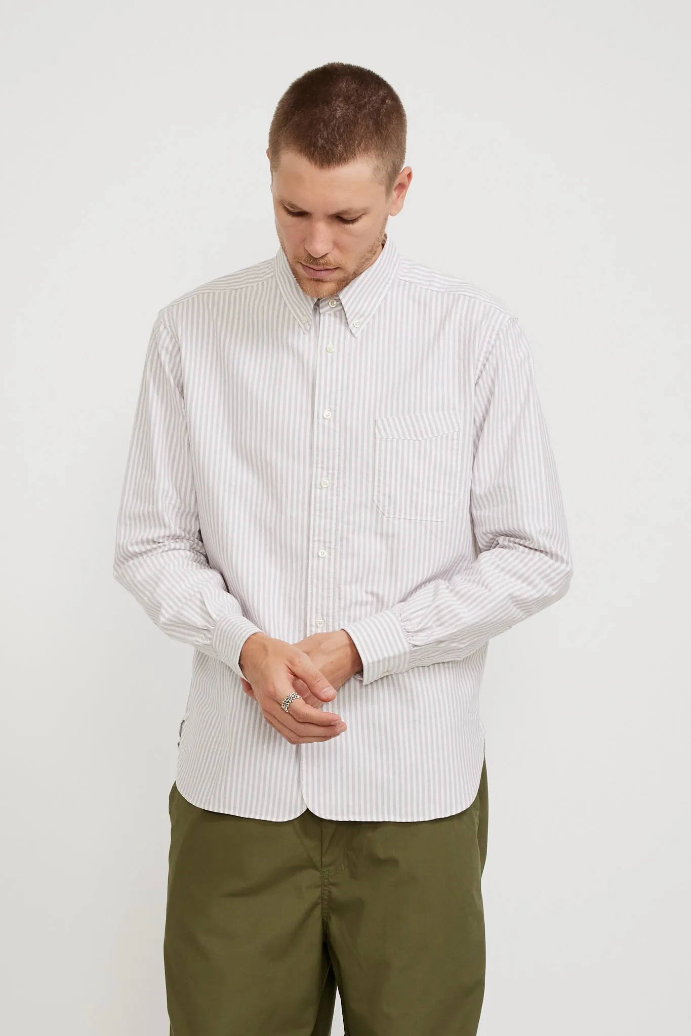 B.D. Regular Shirt Purple Stripe Oxford