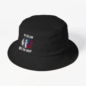 Be The Lion Not The Sheep Shirt Vintage American Flag Gift Bucket Hat