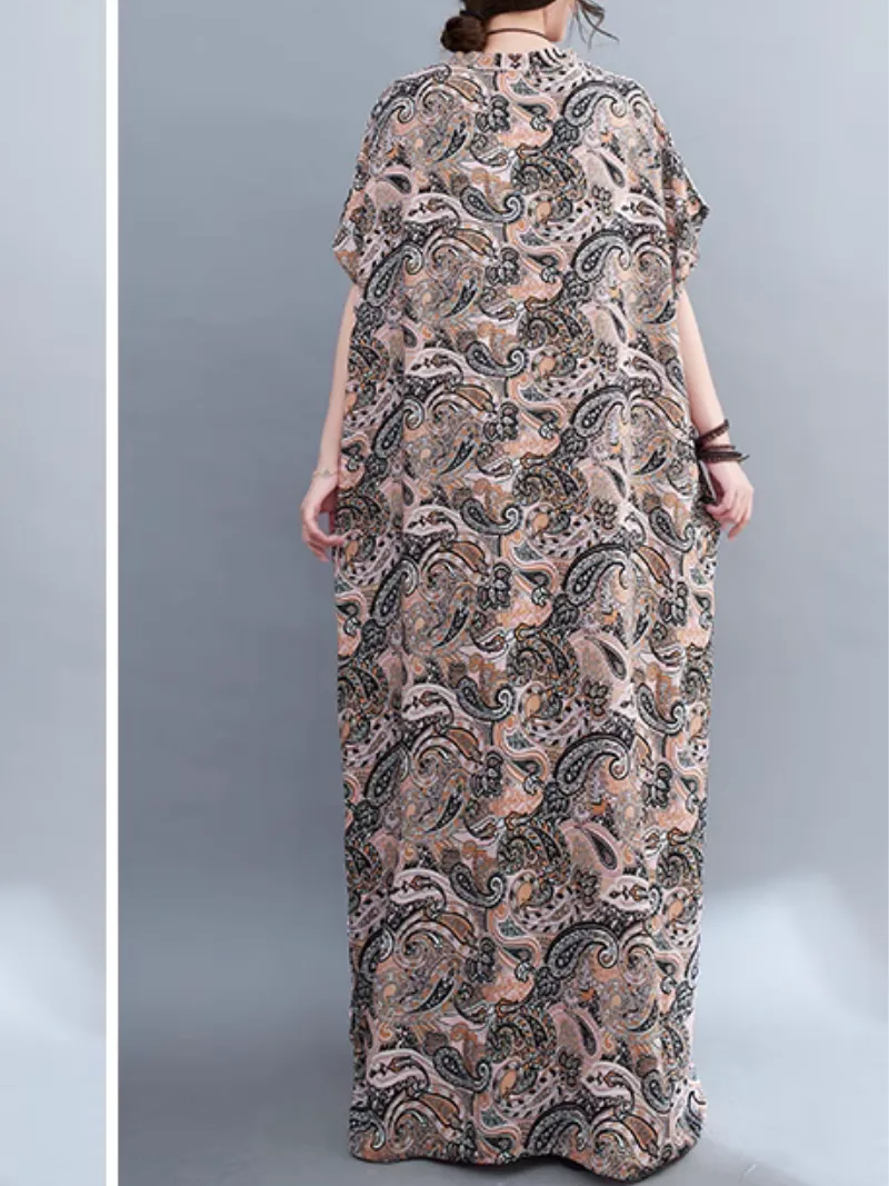 Beach Goddess Casual Printed Kaftan Dress