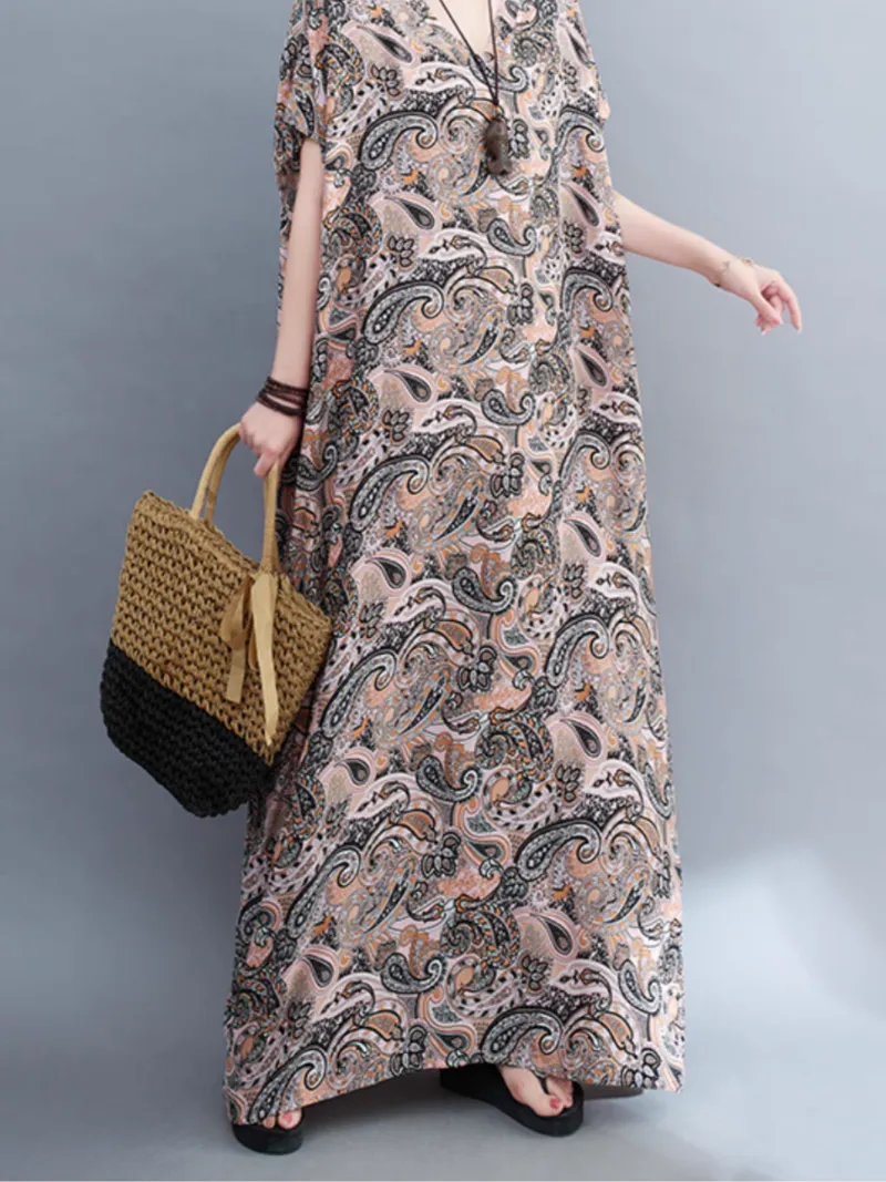 Beach Goddess Casual Printed Kaftan Dress