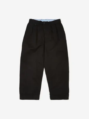 Beams Plus 2Pleats Twill Trouser - Black